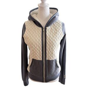 Abercrombie & Fitch Quilted Zip Up Sherpa Lined‎ Hoodie Women's Size Small